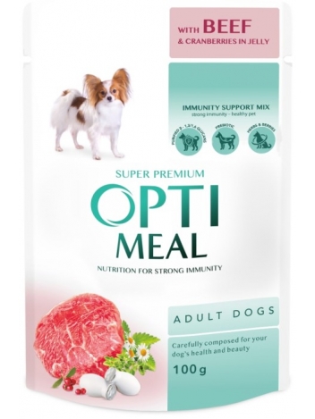 OptiMeal Adult Dog wołowina i żurawina 100g