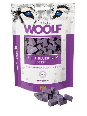 Woolf Soft Blueberry Strips 100g