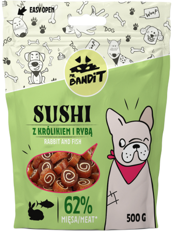 Mr. Bandit Sushi Królik z rybą 500g