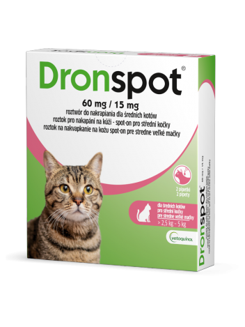 Dronspot 60mg (krople dla kotów od 2,5 do 5kg)