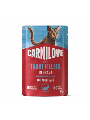 Carnilove Cat saszetka 85g sos Adult Pstąg