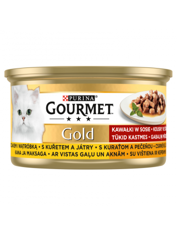 Gourmet Gold 85g kurczak i wątróbka w sosie