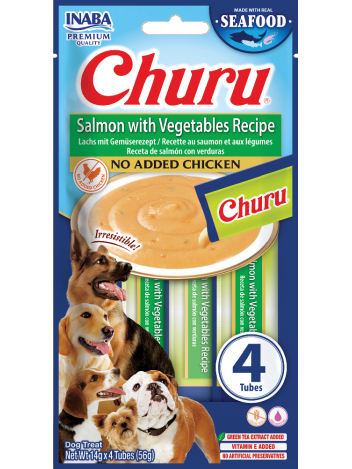 Inaba Dog Churu Salmon Vegetables Recipe 4x14g