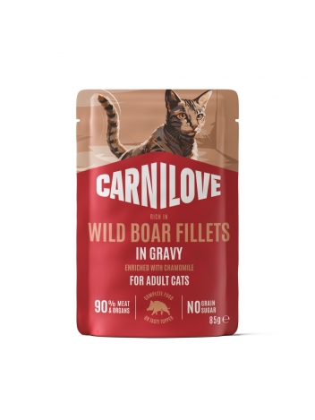 Carnilove Cat saszetka 85g sos Adult Dzik