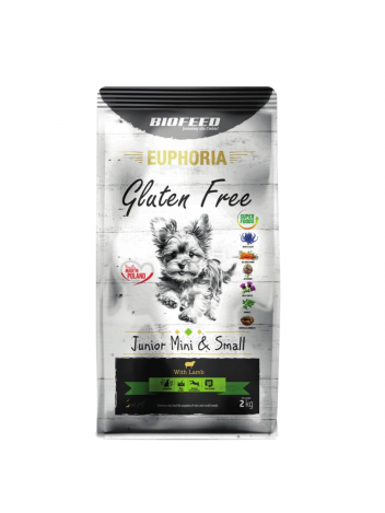 Euphoria Gluten Free Junior Mini & Small z jagnięciną 2kg