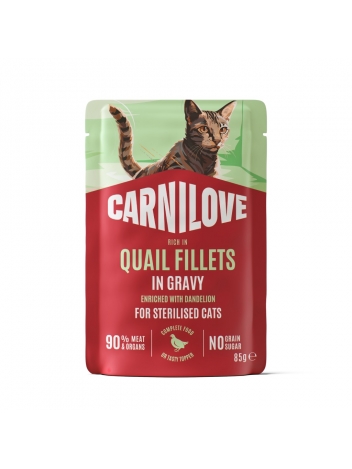 Carnilove Cat saszetka 85g sos Adult Sterylised Przepiórka