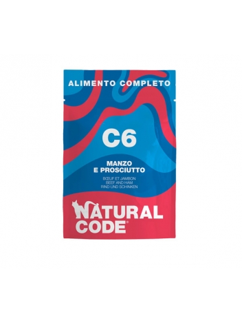 Natural Code Cat C6 Wołowina i szynka 70g