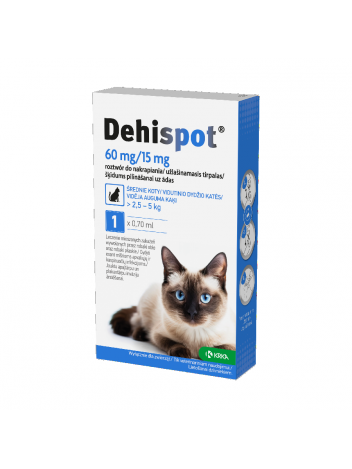 Dehispot 60mg krople dla kotów (od 2,5kg do 5kg)