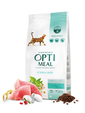 OptiMeal Sterilised Cat Turkey 10kg