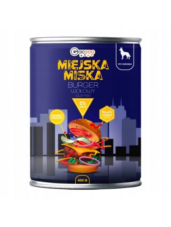 Gaczoo Miejska Miska dla psa Burger wołowy 400g