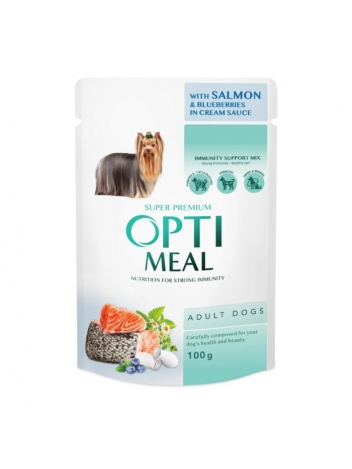 OptiMeal Adult Dog łosoś z borówkami 100g
