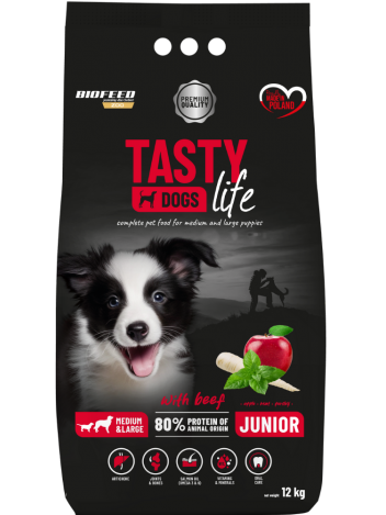 Tasty Dogs Life JUNIOR z wołowiną 12kg