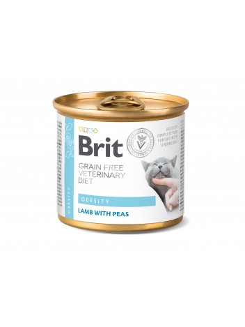 Brit Veterinary Diets Cat GF Obesity Lamb & Pea 200g