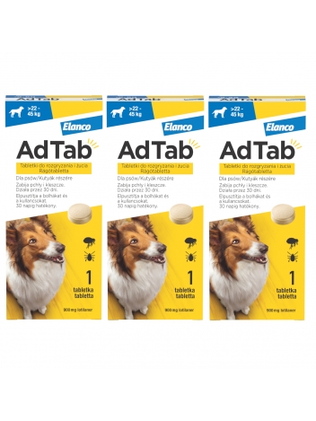 AdTab tabletka na kleszcze i pchły dla psa (>22-45kg) - 3 tabletki