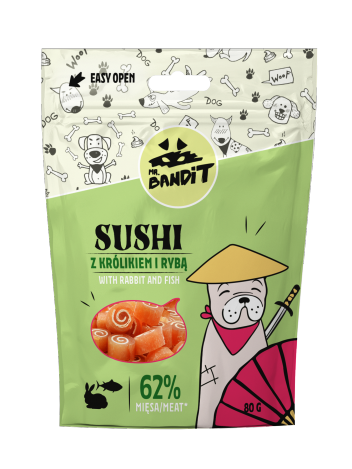 Mr. Bandit Sushi Królik z rybą 80g