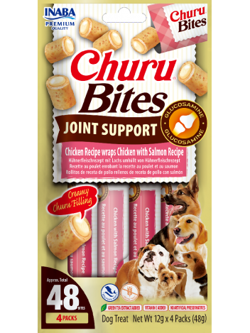 Inaba Dog Churu Bites Joint Support Chicken & Salmon 4x12g