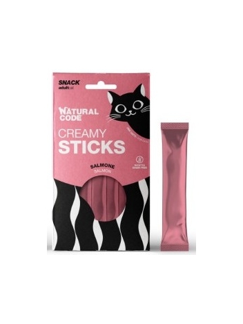 Natural Code Snack Creamy Sticks Salmon 4x14g
