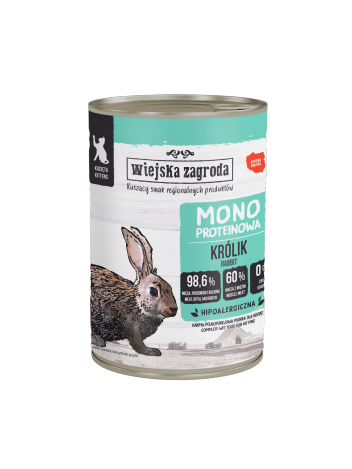 Wiejska Zagroda Mono Królik dla kociąt 400g