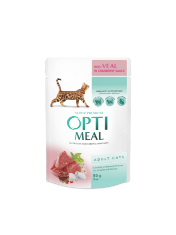 Optimeal Adult Cat Veal 85g