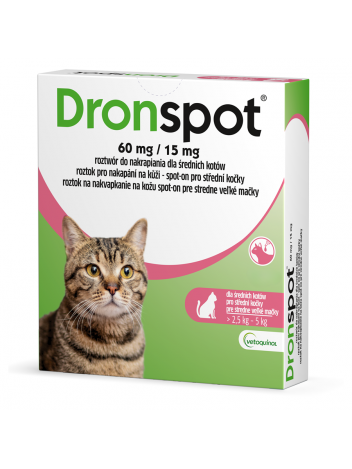 Dronspot 60mg (krople dla kotów od 2,5 do 5kg) 1 pipeta