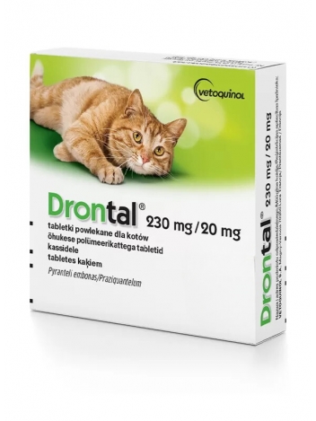 Drontal 230mg + 20mg dla kotów 1 tabletka