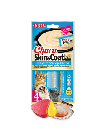 Churu Cat Skin&Coat Tuna with Scallop 4x14g