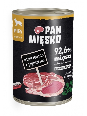 Pan Mięsko dla psa Wieprzowina z jagnięciną 400g