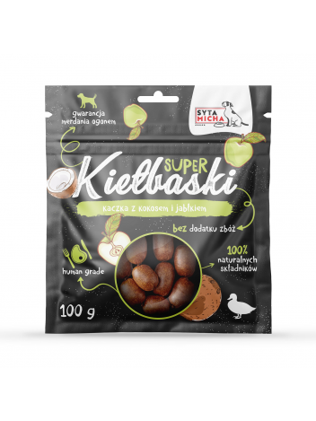 Super kiełbaski z kaczką, kokosem i jabłkiem 100g