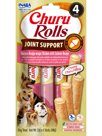 Inaba Dog Churu Rolls Joint Support Chicken & Salmon 4x12g