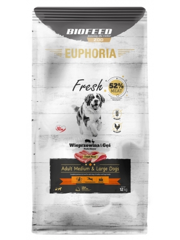 Euphoria Fresh Adult M/L Wieprzowina i gęś 12kg