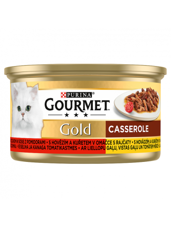 Gourmet Gold 85g - wołowina z kurczakiem w sosie z pomidorami