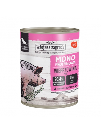 Wiejska Zagroda Mono Wieprzowina dla psa 800g
