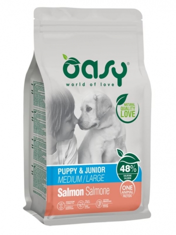 Oasy One Protein Puppy & Junior M/L Salmon 12kg