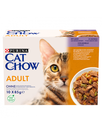 Purina Cat Chow z jagnięcina i fasolą 10x85g