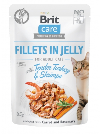 Brit Care Cat Fillets in Jelly Turkey & Shrimps 85g