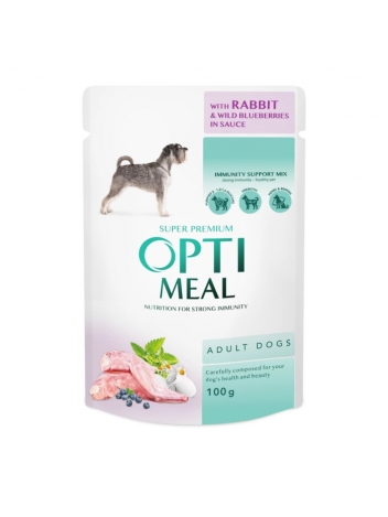 OptiMeal Adult Dog królik z jagodami 100g