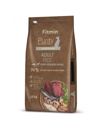 Fitmin Purity Dog Rice Adult Fish & Venision 12kg