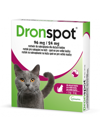 Dronspot 96mg (krople dla kotów od 5 do 8kg)  1 pipeta