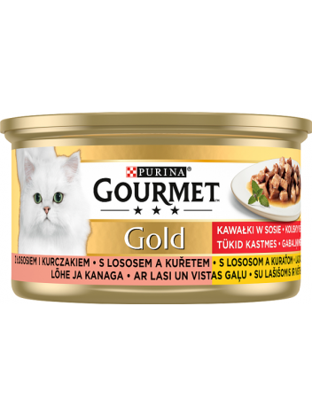 Gourmet Gold 85g z łososiem i kurczakiem w sosie