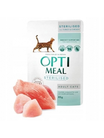 Optimeal Sterilised Turkey & chicken 85g