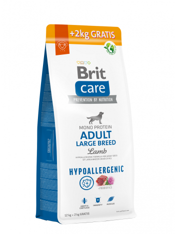 Brit Care Dog Hypoallergenic Adult Large Breed Lamb 12kg+2kg GRATIS