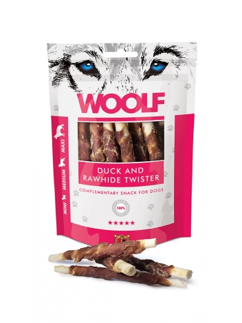 Woolf Duck and Rawhide Twister 100g
