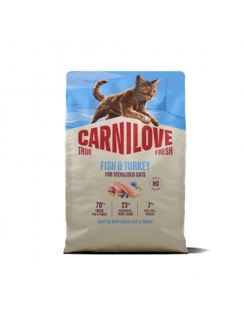 Carnilove Cat 2kg True Fresh Adult Sterylised Fish, Turkey