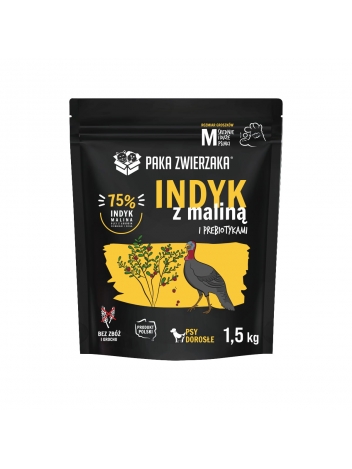 Paka Zwierzaka Indyk z maliną M 1,5kg