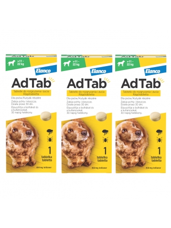 AdTab tabletka na kleszcze i pchły dla psa (>11-22kg) - 3 tabletki
