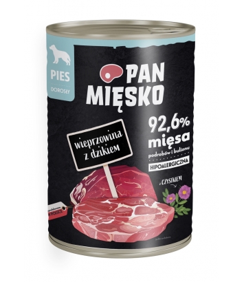 Pan Mięsko dla psa Wieprzowina z dzikiem 400g