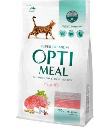 OptiMeal Sterilised Cat Beef 700g