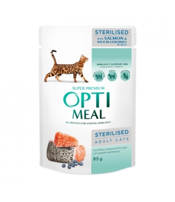 Optimeal Sterilised Salmon & Wild Blueberries 85g