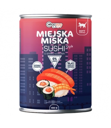 Gaczoo Miejska Miska dla kota Sushi z rybą 400g