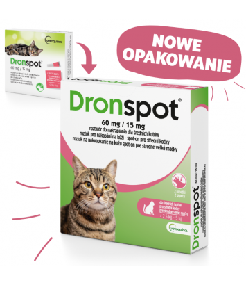 Dronspot 60mg (krople dla kotów od 2,5 do 5kg)